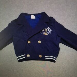 Navy Double-Breasted Kids Peacoat Jacket